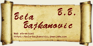 Bela Bajkanović vizit kartica